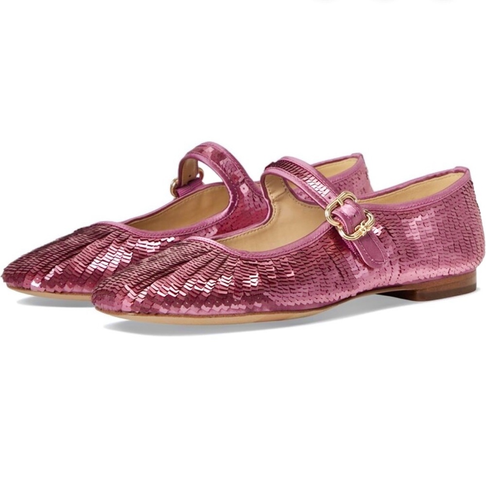Sam Edelman Women's Michaela Mary Jane Flat Elderberry Sequin